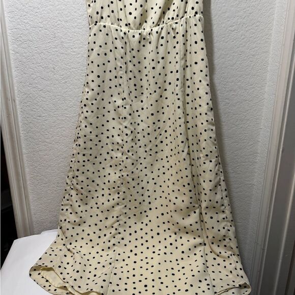 Amuse Society Sweeter Than You Cream Polka Dot Off-the-Shoulder Midi Dress Sz S - Picture 10 of 12